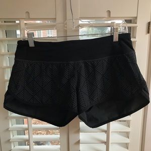 Lululemon Run Speed Shorts Black Pattern 6